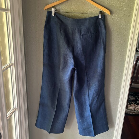 Jones New York - 100% Linen Aegean Ink Blue Pants (Size: 10) - Picture 2 of 5